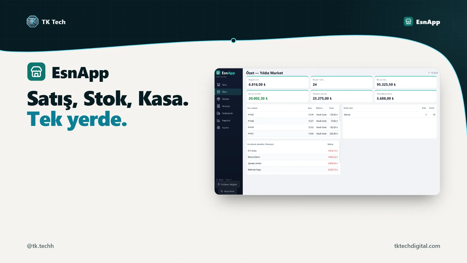 EsnApp: satış, stok ve kasa tek yerde