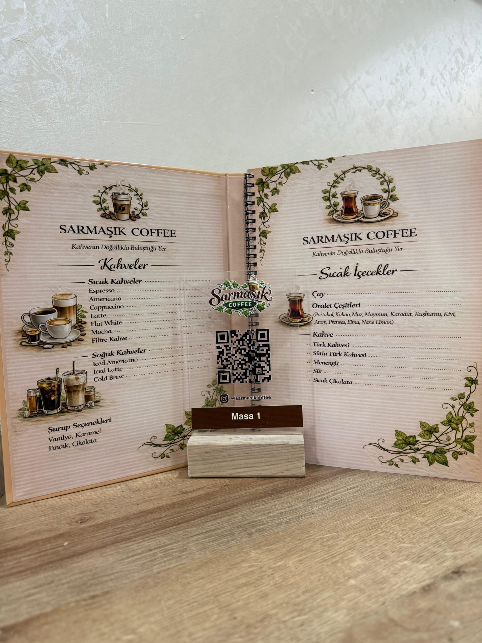 Sarmaşık Coffee marka ve QR sistemi