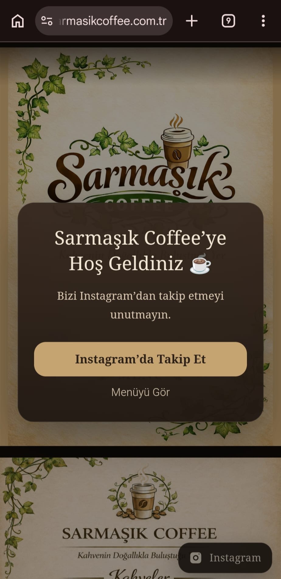 Sarmaşık Coffee marka uygulaması