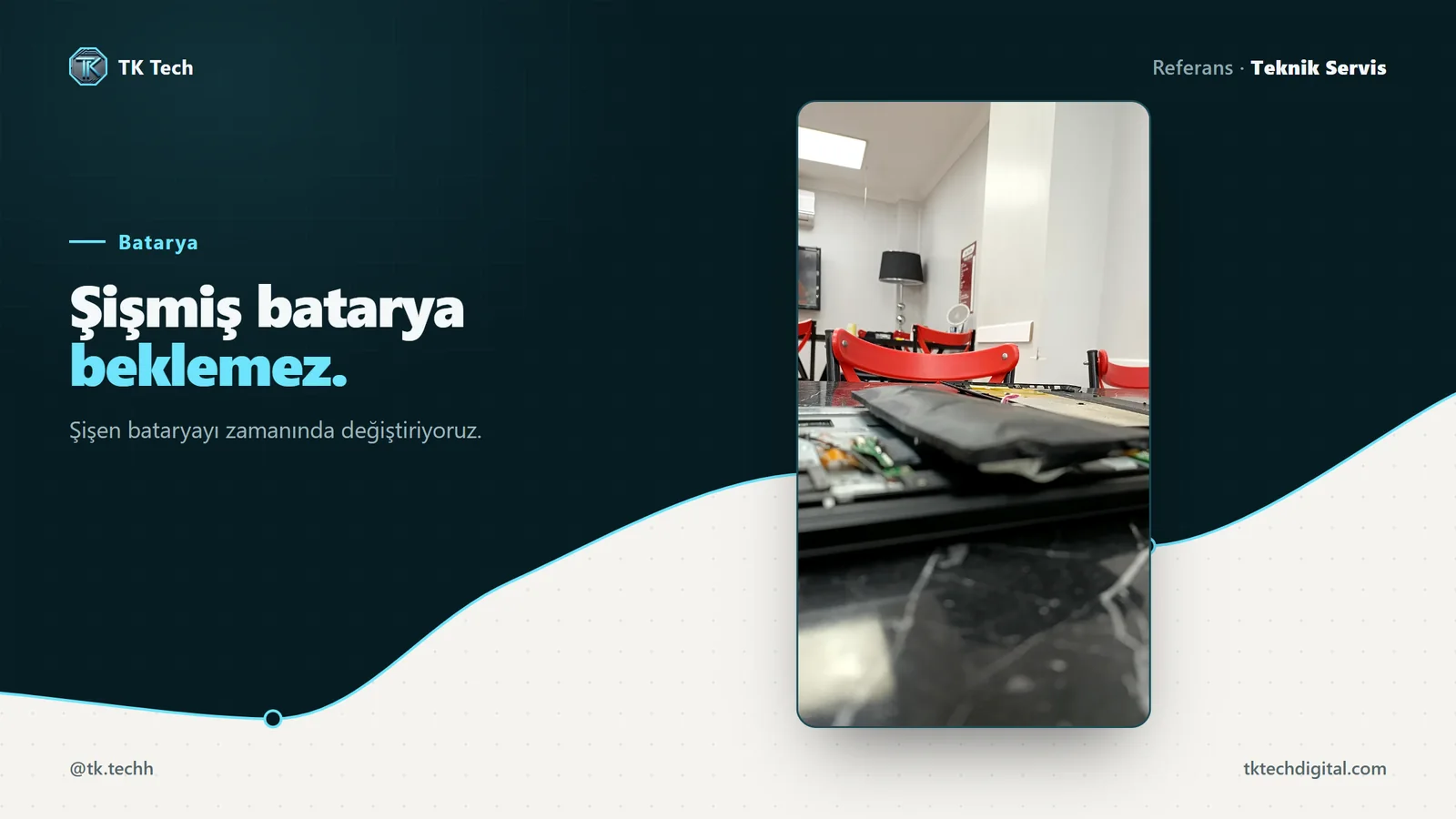 Teknik Servis: Şişmiş batarya beklemez. Şişen bataryayı zamanında değiştiriyoruz.